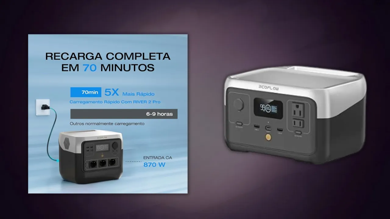 Gerador portátil EcoFlow Delta Pro em uso prático